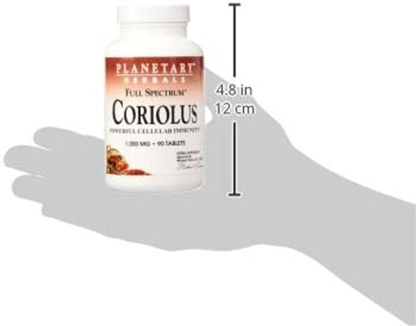 Planetary Herbals Coriolus Full Spectrum 1000mg, Powerful Cellular Immunity PF0737 Natural 90 Count (Pack of 1)