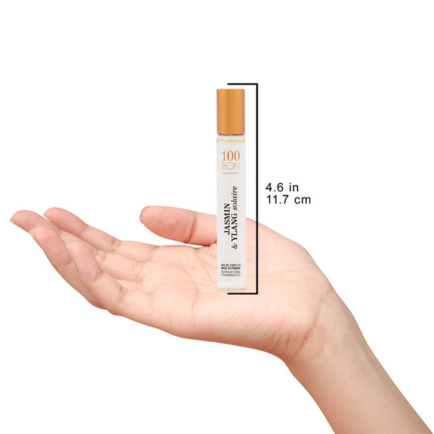 100 BON Solaire Delicate & Luminous Organic 100% Natural Floral Fragrance with Bergamot, Jasmine, Ylang-Ylang, Mint & Coconut for Women & Men, 0.5 Fl Oz