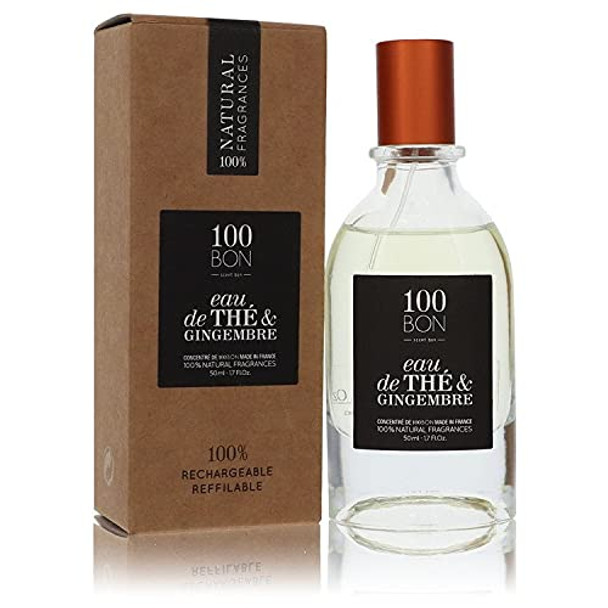 100BON Eau De The & Gingembre – Tea & Ginger Fragrance for Women&Men – Energizing Organic Fragrance - Sweet, Citrus&Spicy Notes Fragrance - 100% Natural Fragrance Concentrate Spray, 1.7 Fl Oz