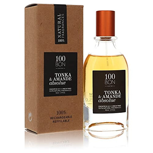 100BON Tonka & Amande Absolue – Oriental Organic Fragrance for Women & Men – Spicy & Sweet Fragrance with Vanilla, Mandarin & Licorice - 100% Natural Concentrate Fragrance Spray, 1.7 Fl Oz