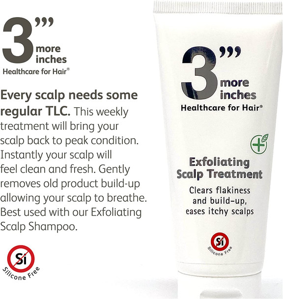 3'''More Inches Exfoliating Scalp Treatment 100ml -Clears Flakiness and Build Up -Anti-dandruff, Anti Hair Loss & Thinning, Promotes Growth- Silicone Free - Hair Care by Michael Van Clarke