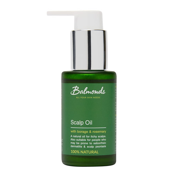 Balmonds - Scalp Oil - 1.7fl.oz. (50ml) - 100% Natural Scalp & Beard Oil - Rosemary & Borage Oils - Vegan - Free From Fragrance - All Skin Types