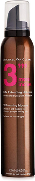 3'''More Inches Volumising Mousse 200ml - Hair Thickening Products for Women with Fine Hair -Control & Hold Styling Foam for Thick Hair -Castor Seed Oil -Silicone Free -Hair Care by Michael Van Clarke