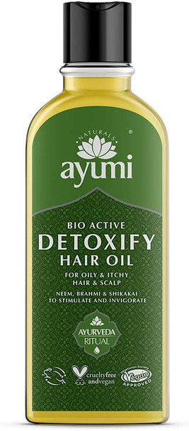 Ayumi Bio Active Detoxify Hair Oil, With Lemon & Bergamot Oil to Revitalise Hair & Scalp, Locks in Hydration to Prevent Dry Scalps & Dull Hair 1 x 150ml