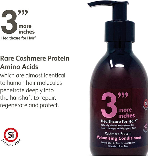 3'''More Inches Cashmere Protein Volumising Conditioner 250ml - Fine, Thin Hair Treatment - For Thicker, Fuller & Root Lifting Results - Coconut Oil, Silicone Free - Hair Care by Michael Van Clarke