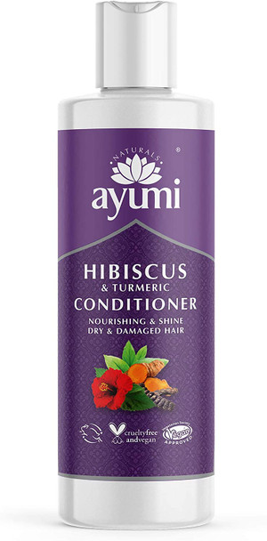 Ayumi Hibiscus & Turmeric Conditioner, Deeply Nourishes Dry & Damaged Hair, With a Blend of Indian Botanicals to Nourish the Hair & Restores Shine - 1 x 250ml