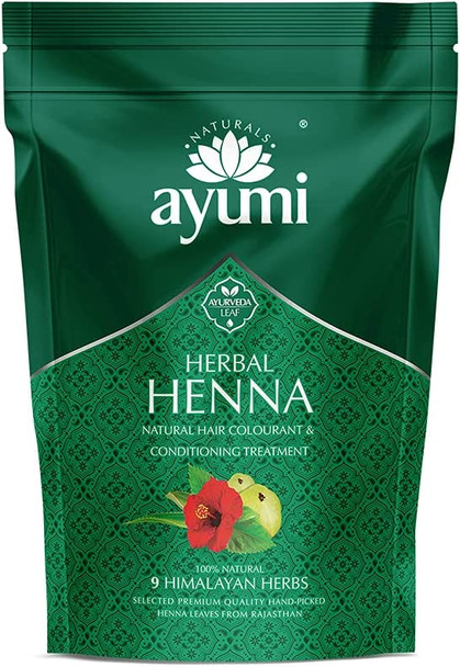 Ayumi Herbal Henna, Natural Herb Powder Which Soothes the Scalp, Blended With 9 Himalayan Herbs Which Nourish & Condition the Hair 1 x 150g