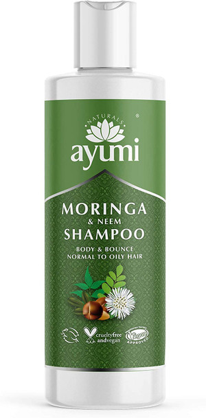 Ayumi Moringa & Neem Shampoo, With Nettle Leaf Extracts & Organic Tea Tree Leaf Oil to Regulate the Hair Follicles, Packed With Argan Oil For Healthier Hair - 1 x 250ml