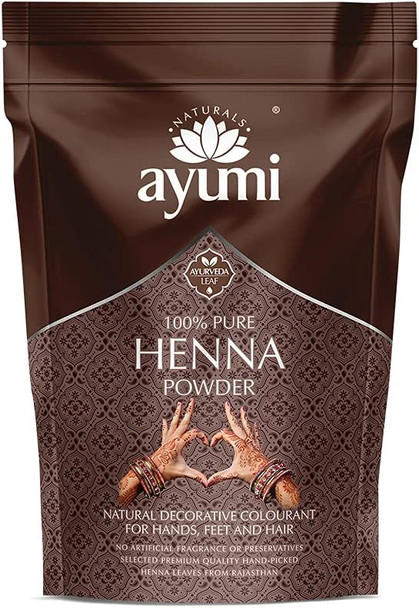 Ayumi Pure Henna (Mendhi), Natural Herb Powder Which Soothes the Scalp & Conditions the Hair, Considered to Support Hair Growth - 1 x 200g