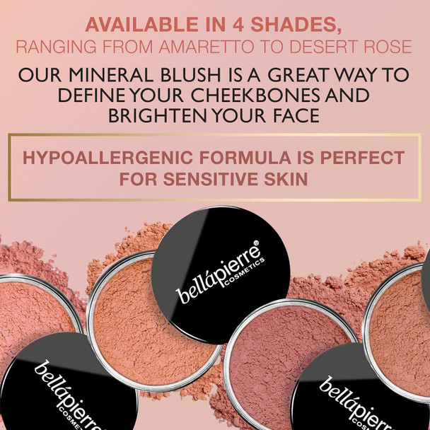 bellapierre Mineral Blush Warms Complexion for a Healthy Glow | Non-Toxic and Paraben Free | Suitable for All Skin Types | Loose Powder - 0.3-Ounce – Amaretto