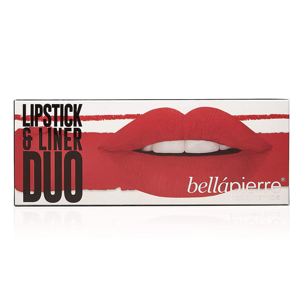 bellapierre Lipstick & Liner Duo | Richly Pigmented Matte Lipstick & Lip Liner | Non-Toxic and Paraben Free | Oil and Cruelty Free | Long Lasting Formula – Fire Red