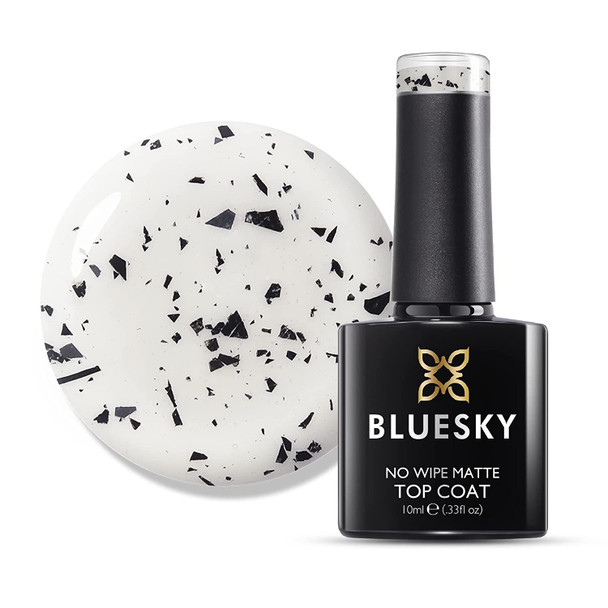 BLUESKY Gel Nail Polish Eggshell-Effect Matte No Wipe Top Coat Soak Off LED UV Light - Chip Resistant & 21-Day Wear 0.33 Fl Oz