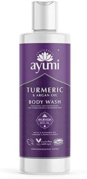 Ayumi Turmeric & Argan Oil Body Wash, Packed With Mandarin Oil & Papaya Extract For Deeply Cleansed Skin, Refresh & Protect With This Enchanting Fragrance - 1 x 250ml