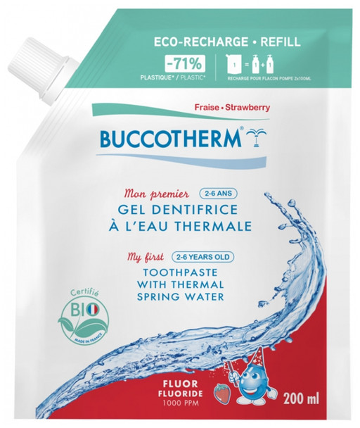 Buccotherm My First Organic Strawberry Thermal Water Toothpaste Eco-Refill 200ml