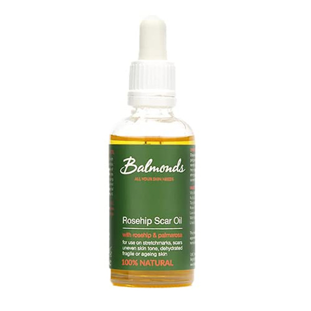 Balmonds - Rosehip Scar Oil - 1.7fl.oz. (50ml) - 100% Natural Skin Oil - Rich In Vitamin A & Vitamin C - Vegan - Free From Fragrance - All Skin Types