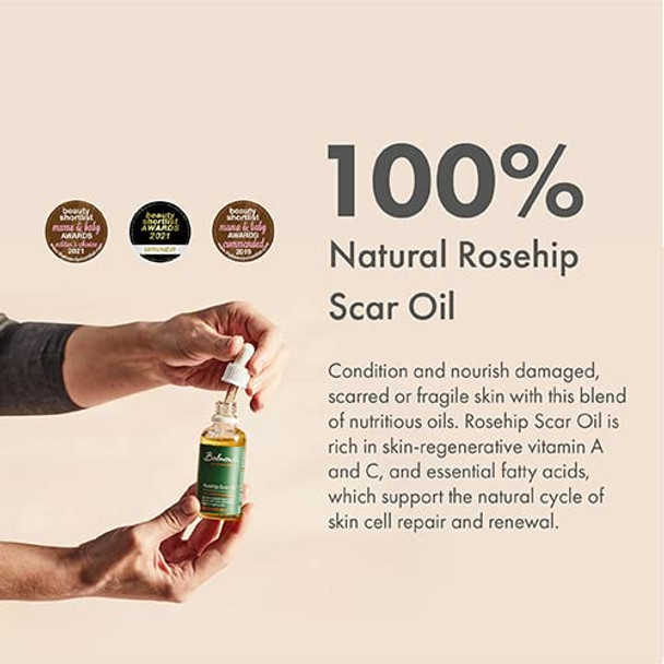 Balmonds - Rosehip Scar Oil - 1.7fl.oz. (50ml) - 100% Natural Skin Oil - Rich In Vitamin A & Vitamin C - Vegan - Free From Fragrance - All Skin Types