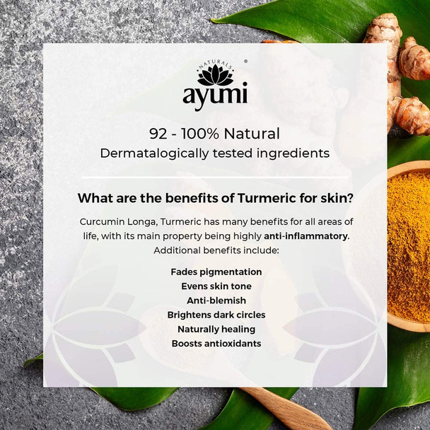 Ayumi Turmeric & Bergamot Face Scrub, Deeply Cleanses Pores & Buffs Away Dead Skin Cells, Rich in Avocado Oil to Treat Dry & Dehydrated Skin - 1 x 125ml