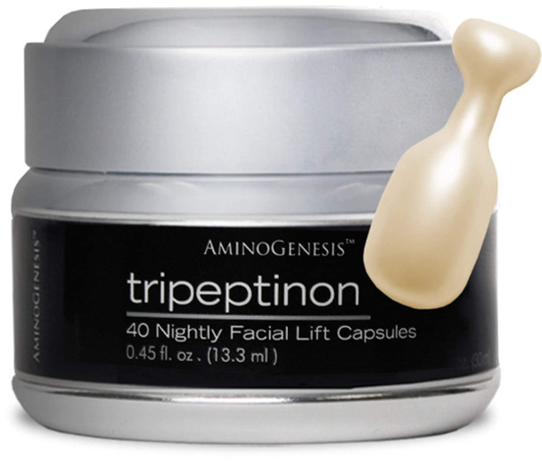 AminoGenesis Tripeptinon Cermide Age Defying, Lifting and Firming Renewal Serum for Restoring Youth, 40 Capsules