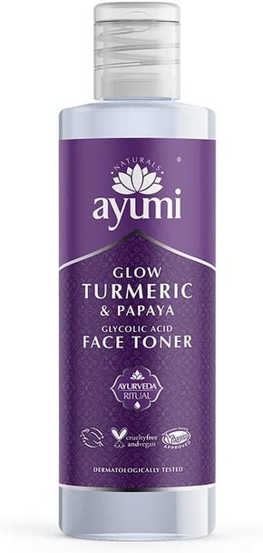 Ayumi Glow Turmeric & Papaya Face Toner, Encourages a Fresh Complexion & Natural Radiance, Packed With Glycerin to Keep the Skin Feeling Hydrated - 1 x 150ml