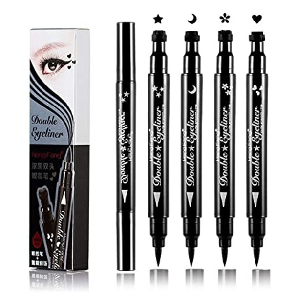 1 Pc Double Head Black Stamp Liquid Eyeliner Seal Pencil Waterproof Long Lasting Quick Dry No Dizzy Eye Liner Pen