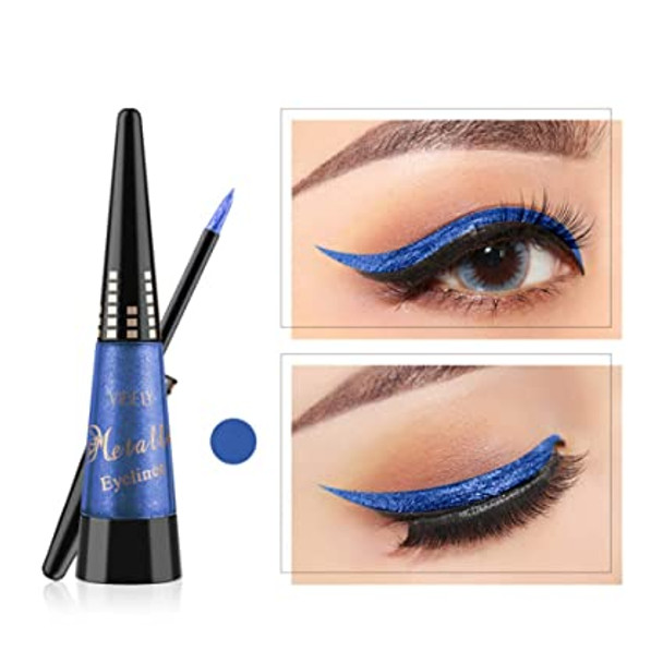 1 Pc Glitter Eye Liner, Romantic Bear Glitter Waterproof Liquid Eyeshadow Pen Durable Shimmer Pigment Metallic Liquid Eyeliner