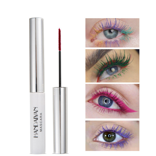 12 Colors Mascara Christmas Stage Club Cosplay Wavy Fibre Long Dye Color Eyelash Makeup