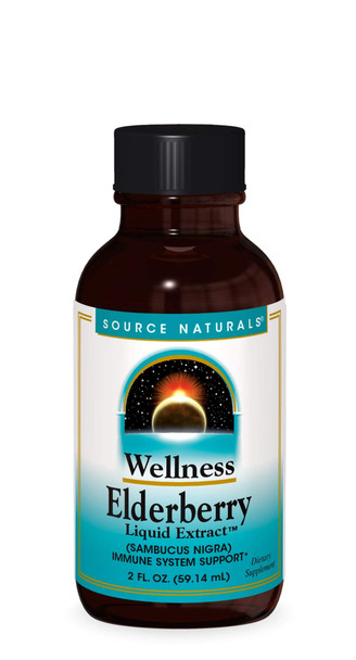 Source Naturals Wellness Elderberry Liquid Extract for Immune System Support - Sambucus nigra - 2 Fluid oz