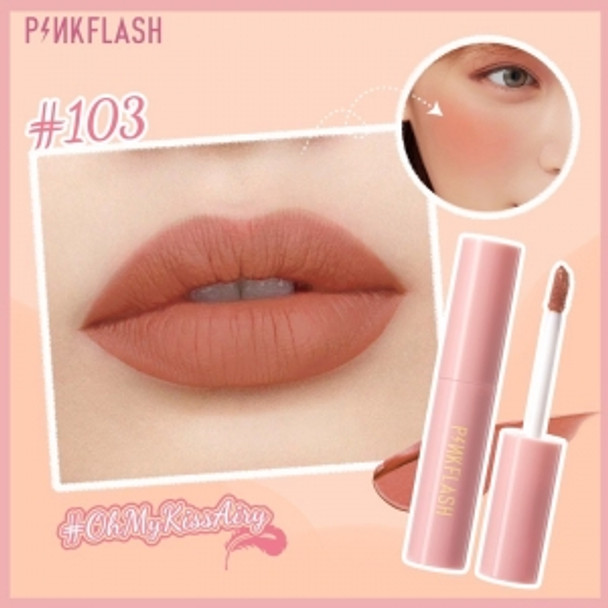 PINKFLASH  Kiss Air Matte Liquid Lipstick + Lasting 8h/Waterproof/Soft And Comfortable/Transferproof/ Lip & Cheek Tint