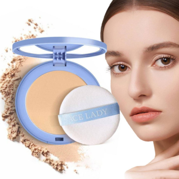 SACE LADY Oil Control Face Pressed Powder, Matte Smooth Setting Powder Makeup, Waterproof Long Lasting Finishing Powder, Flawless Lightweight Face Cosmetics, Cruelty-free,#02 shade 0.28Oz
