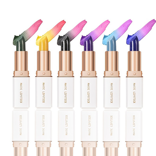 Temperature-Color-Changing Lipstick, Moisturizing, 6 Colors