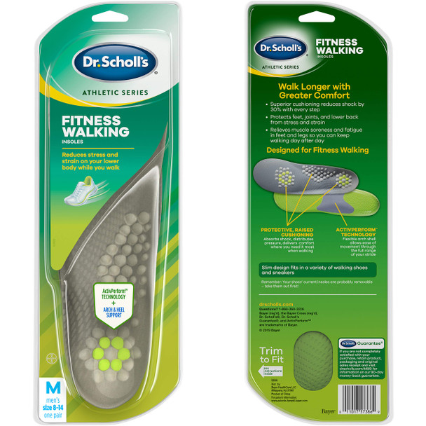 FITNESS WALKING INSOLES Men's 8-14