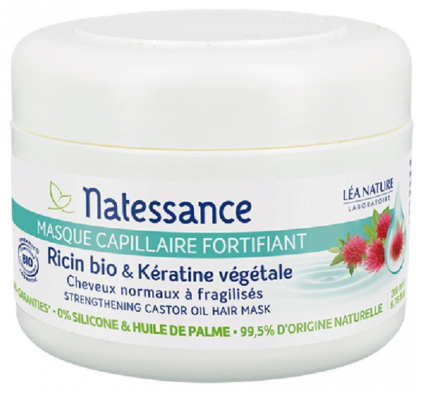 Natessance Strengthening Castor Oil & Vegetable Keratin Hair Mask 200ml