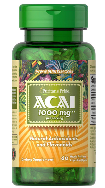 Puritan's Pride Acai 1000 mg-60 Softgels