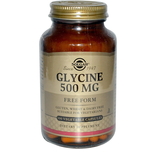 Solgar - Glycine Free Form 500 mg. - 100 Vegetarian Capsules