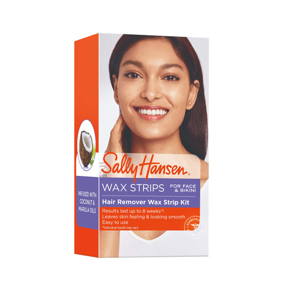 Sally Hansen Hair Remover Wax Strip Kit for Face & Bikini, Pack of 1