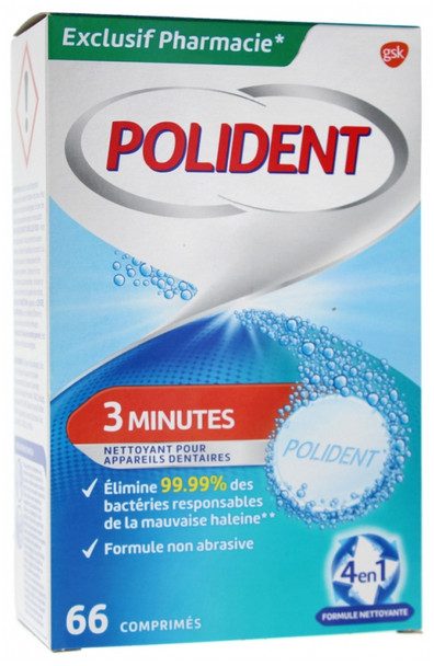 Polident Corega 3 Minutes Cleansing for Dental Appliances 66 Tablets