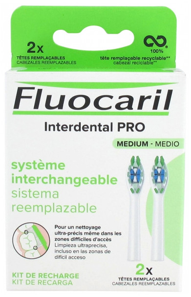 Fluocaril Interdental Pro Interchangeable System Medium 2 Replaceable Heads