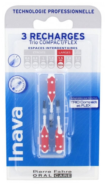 Inava Trio Brushes 3 Refills for Trio Compact/Flex