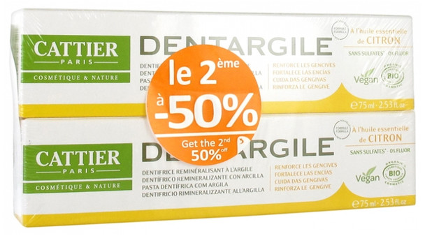 Cattier Dentargile Irritated Gums Toothpaste Organic 2 x 75ml