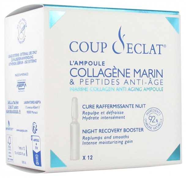 Coup d'eclat Anti-Aging Peptides & Marine Collagen 12 Phials
