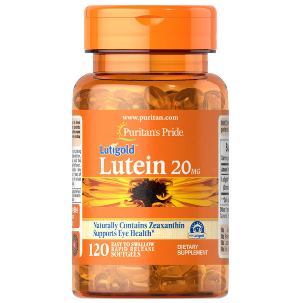 Puritans Pride Lutein 20 mg with Zeaxanthin Softgels, 120 Count