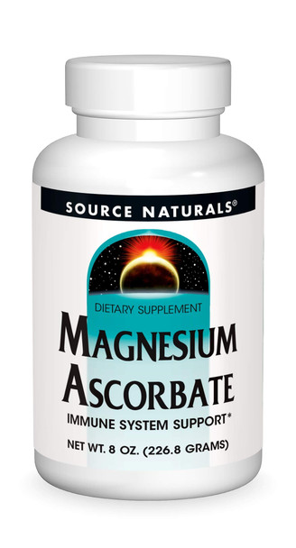 Source Naturals Magnesium Ascorbate Crystals - Non-Acidic Vitamin C - 8 Ounce Powder