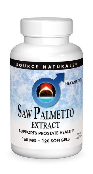 Source Naturals Saw Palmetto Extract 160 Mg Supports Prostate Health, Hexane Free - 120 Softgels