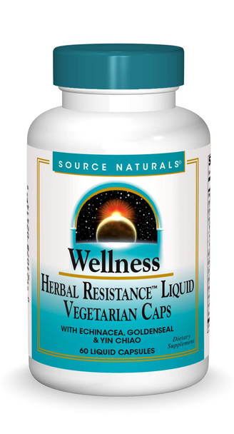 Source Naturals Wellness Herbal Resistance - Echinacea, Coptis & Yin Chiao Immune Support - 60 Capsules
