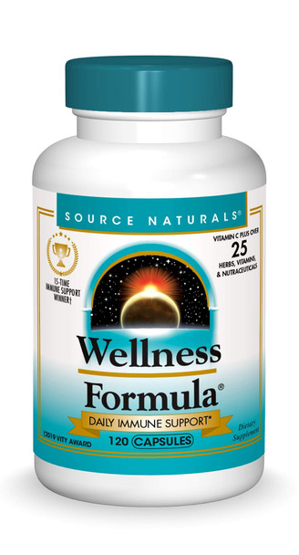 Source Naturals Wellness Formula Bio-Aligned Vitamins & Herbal Defense for Immune System Support - Dietary Supplement & Immunity Booster - 120 Capsules