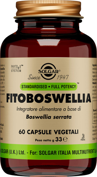 Solgar Boswellia Resin Extract, 60 Vegetable Capsules - Supports Joint Comfort & Digestive Health - Standardized Full Potency (SFP) - Non-GMO, Vegan, Gluten Free, Dairy Free, Kosher - 60 Servings