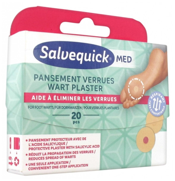 Salvequick Med Pansement Warts 20 Bandages
