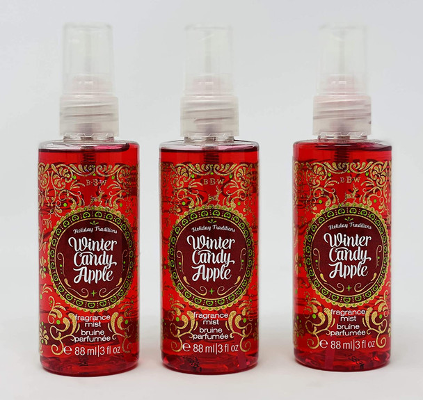 3 Winter Candy Apple Fine Fragrance Mist 3 OZ TRAVEL SIZE (Set of Three)