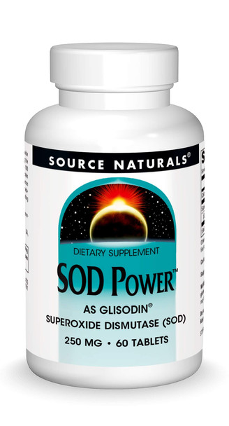 Source Naturals SOD Power 250mg Superoxide Dismutase As Glisodin Nutricosmetic Supplement - 60 Tablets