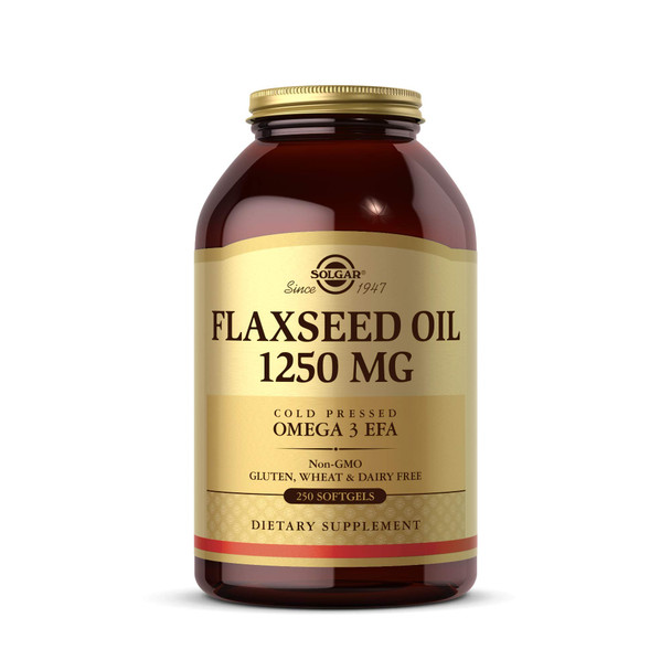 Solgar Flaxseed Oil 1250 mg, 250 Softgels